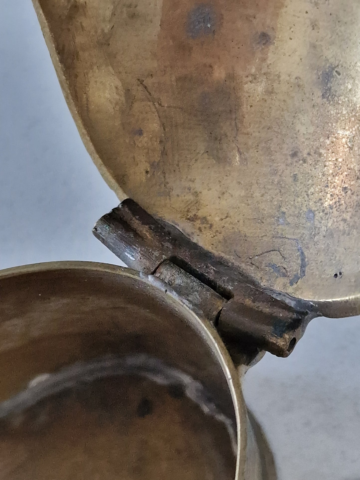 A large brass shell box