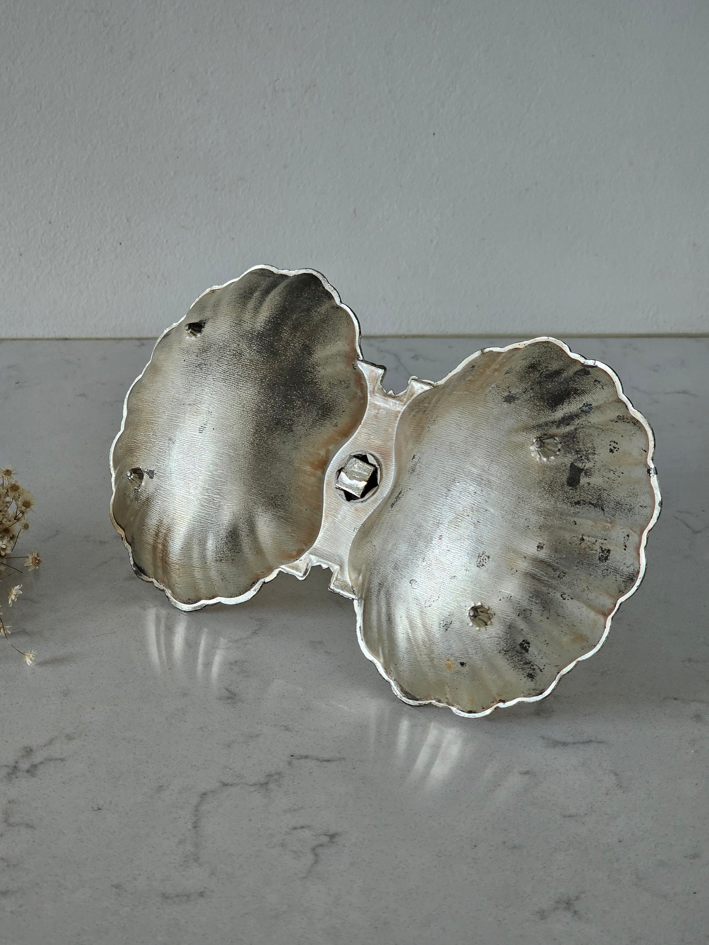 Vanha simpukka tarjoiluastia, Vintagetalli vintage Helsinki