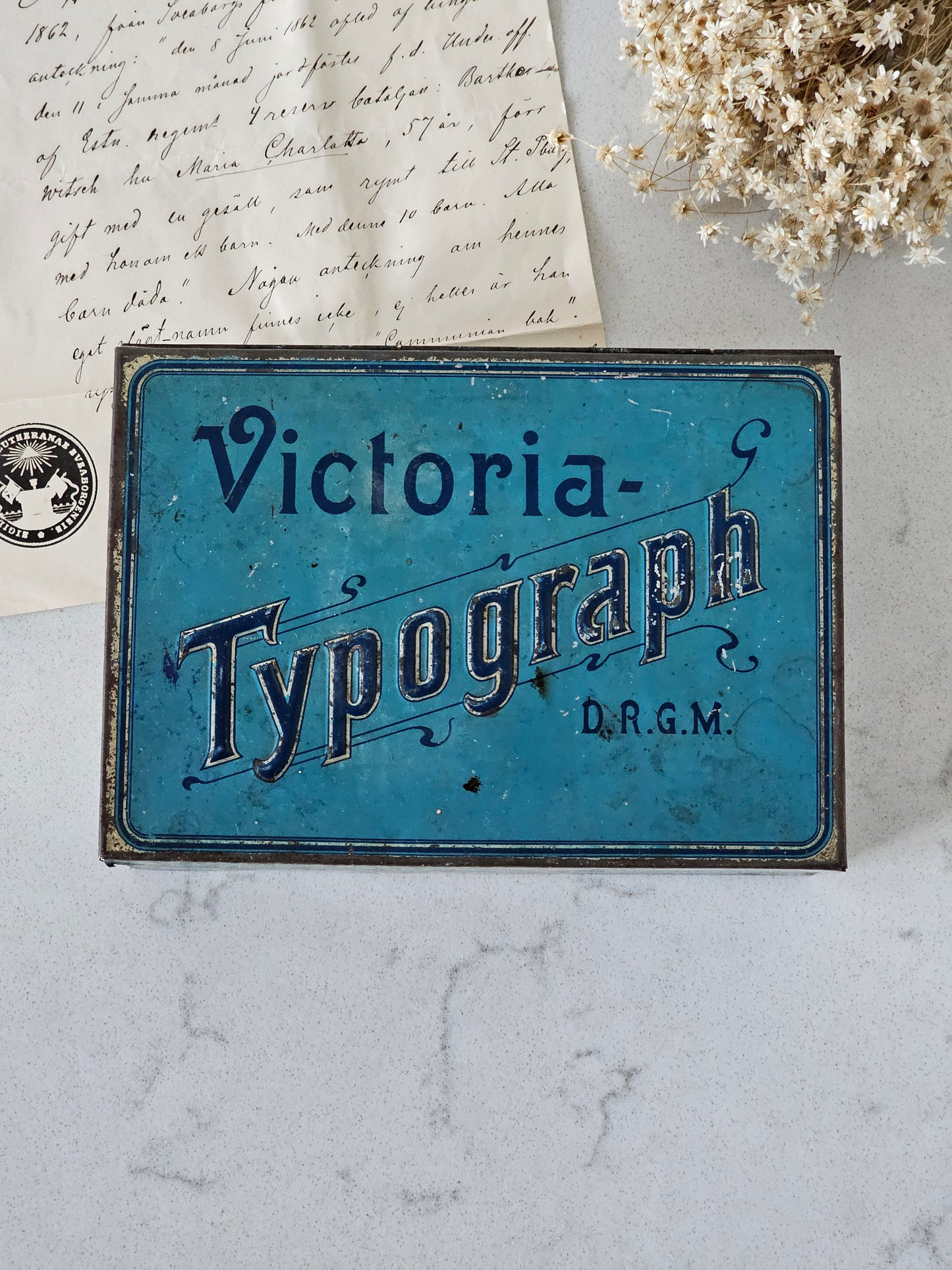 Victoria-Typograph Leimasinlaatikko