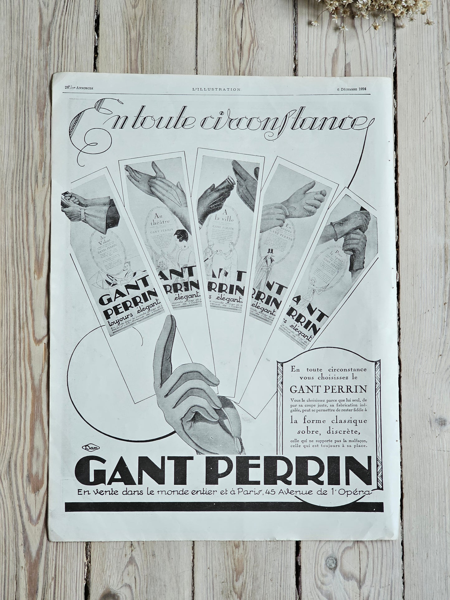 Ranskalainen vanha antiikkinen mainos, vintage helsinki