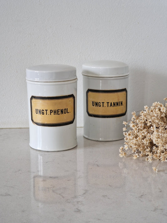 Porcelain medicine jars 2 pcs