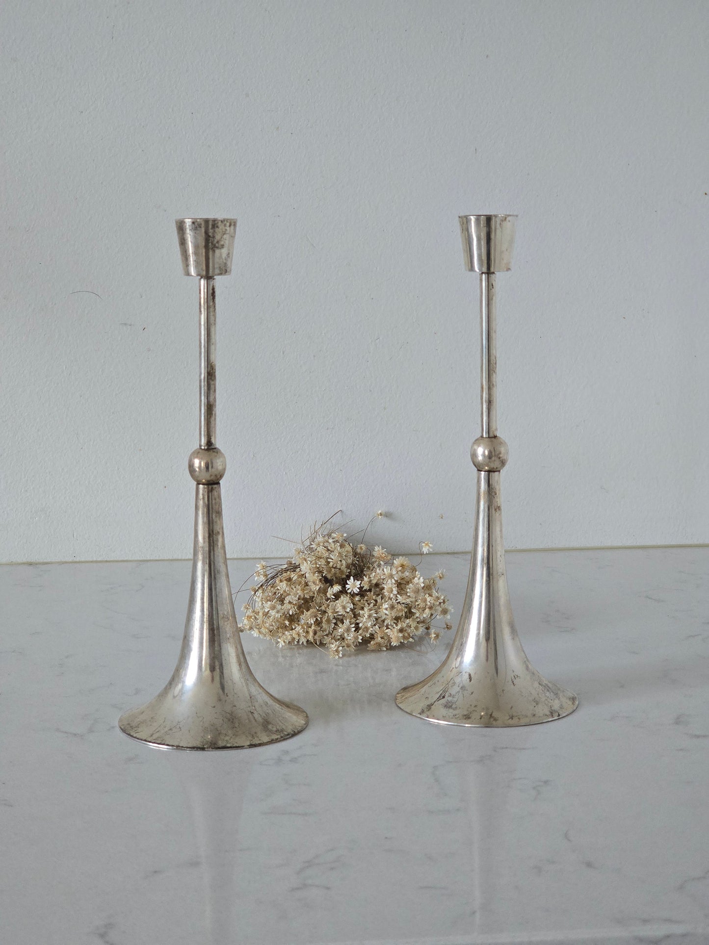 Vintage kynttiläjalkapari