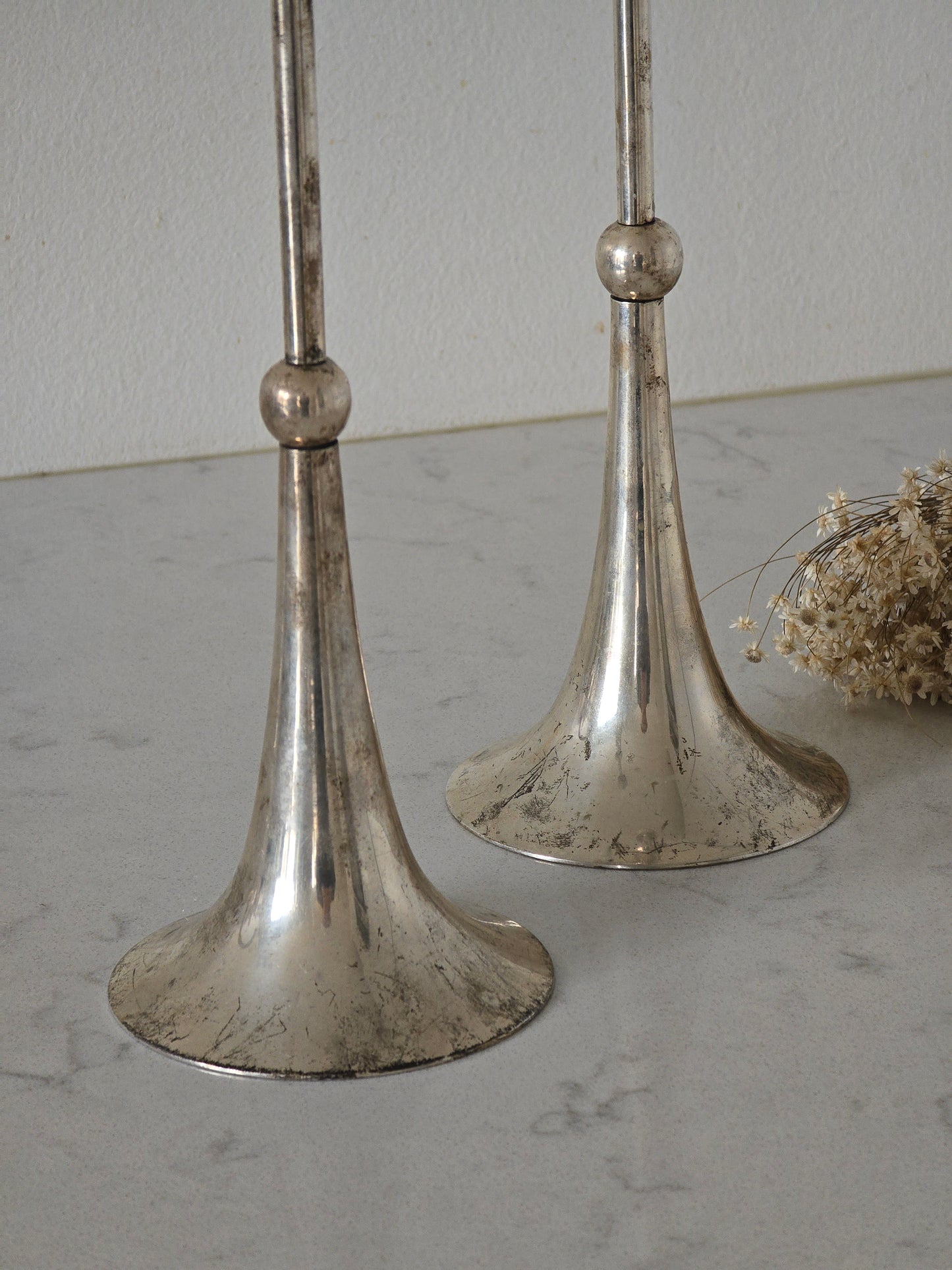 art deco kynttilänjalkapari