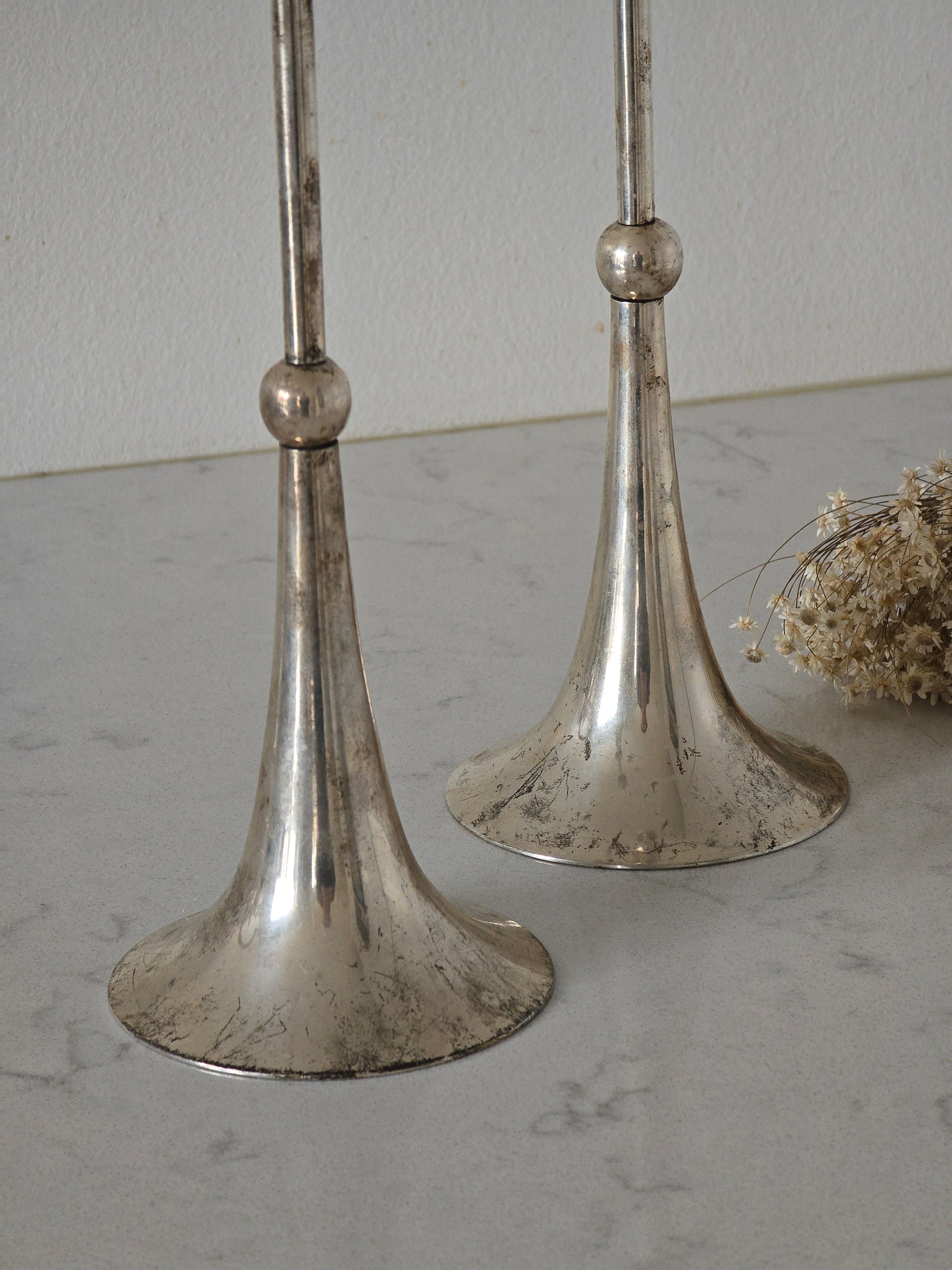 art deco kynttilänjalkapari