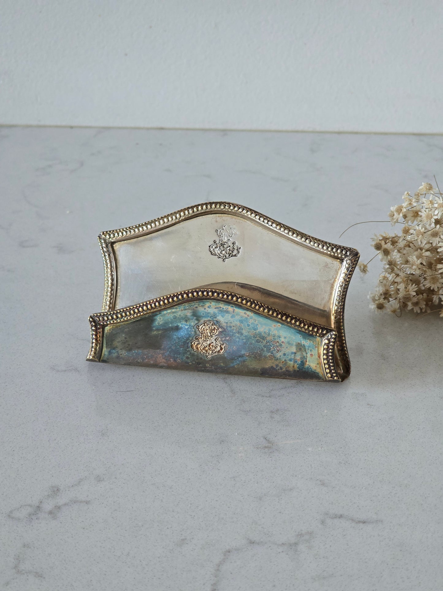 Vintage käyntikorttiteline