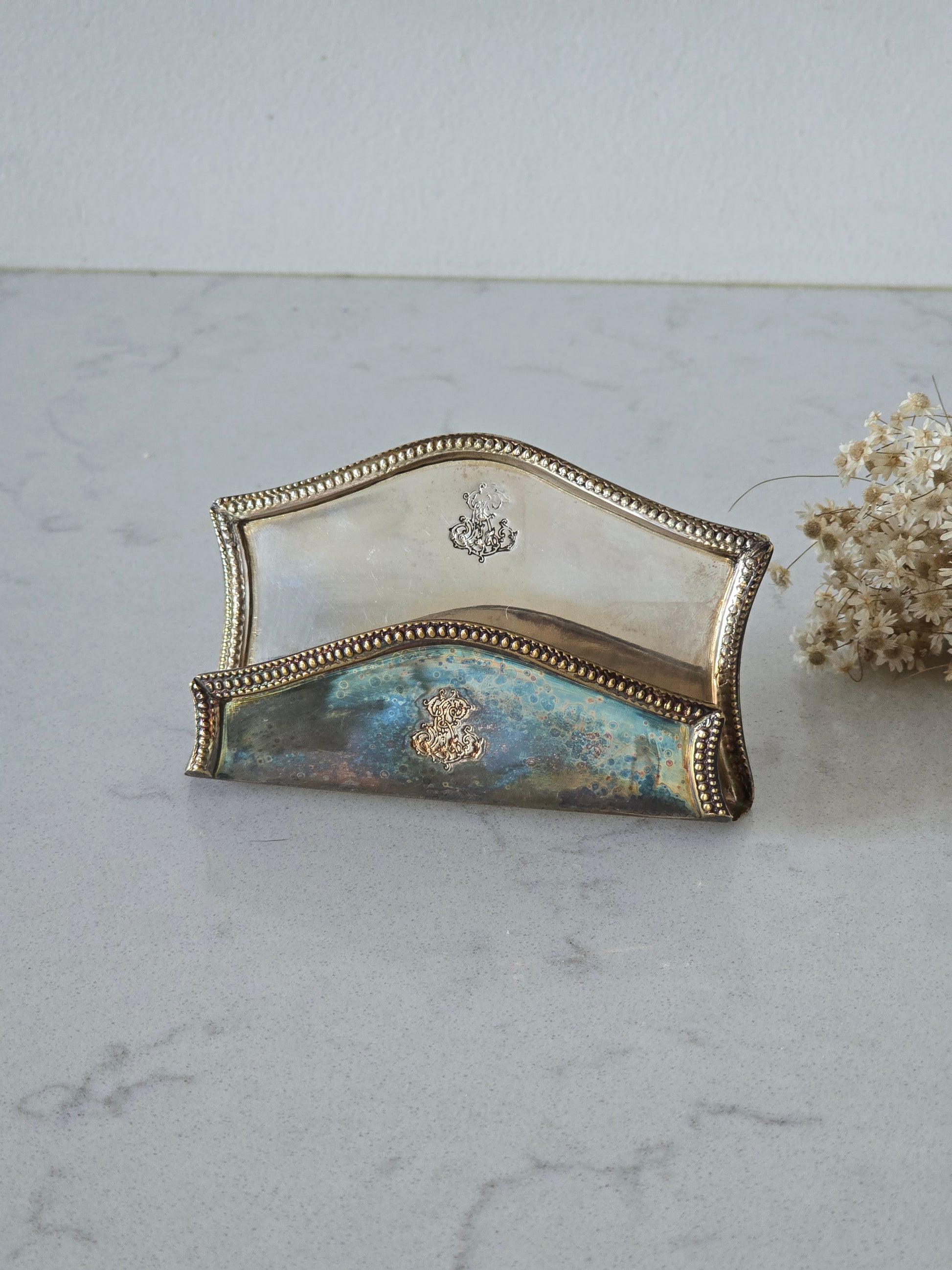 Vintage käyntikorttiteline