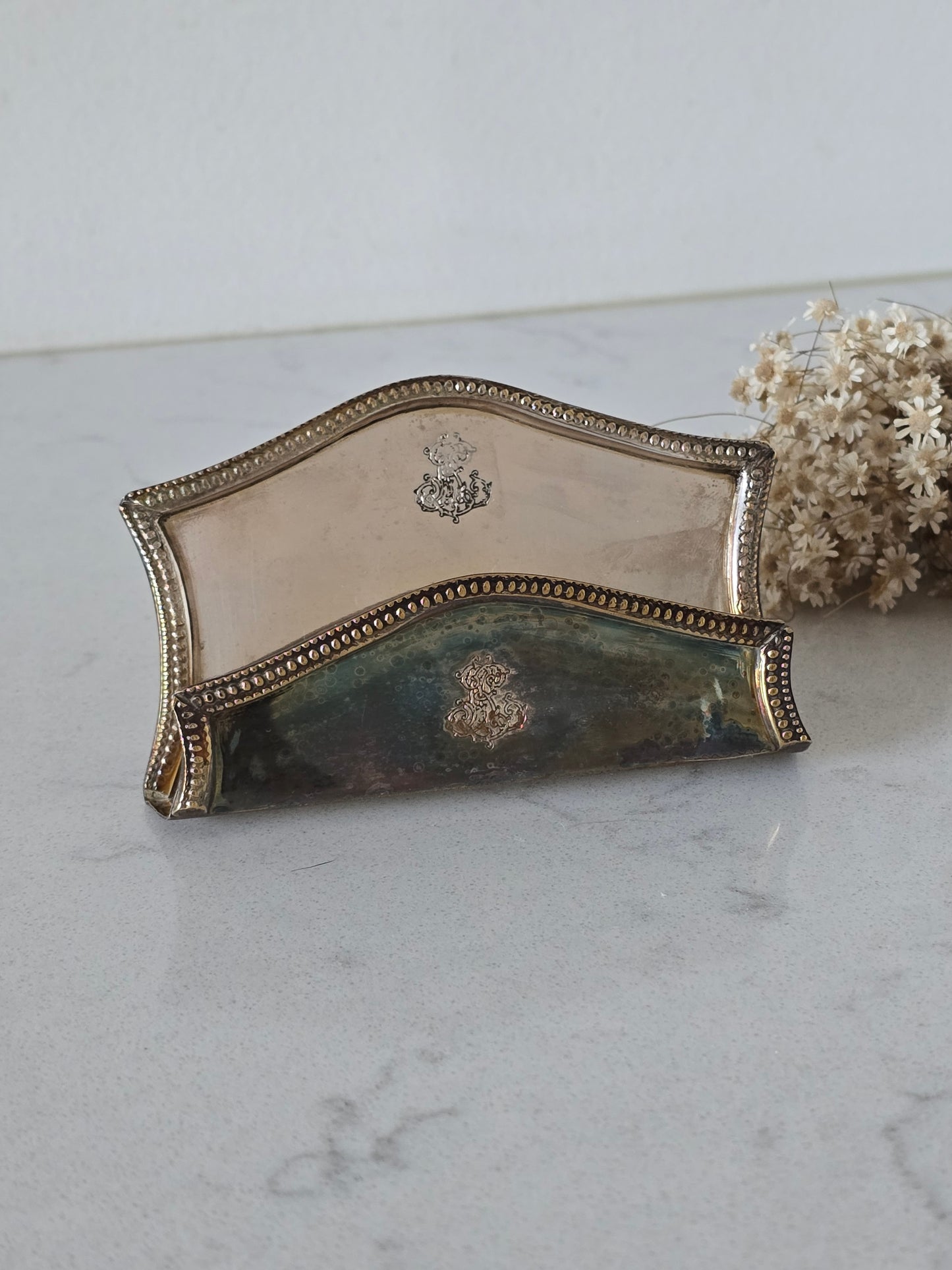 Vintage käyntikorttiteline