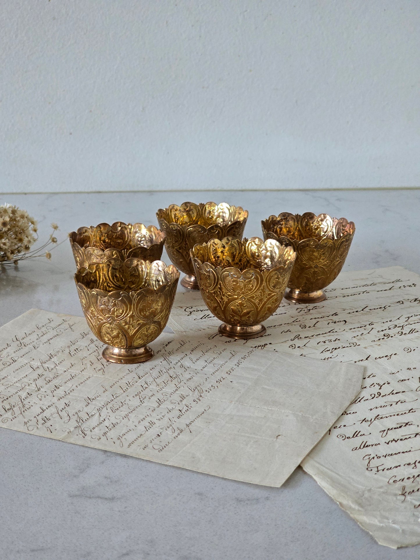 Kullanväriset munakupit 5 kpl