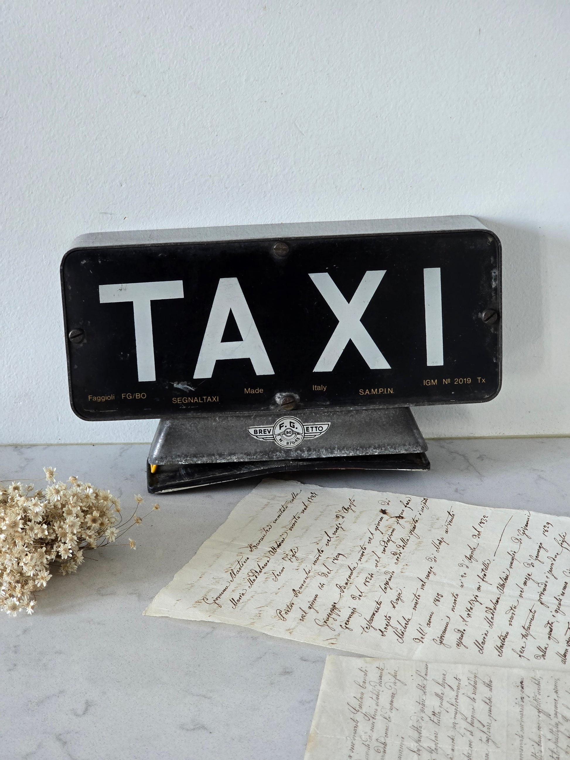 Vanha Italialainen vintage taksikyltti 60-70-luku