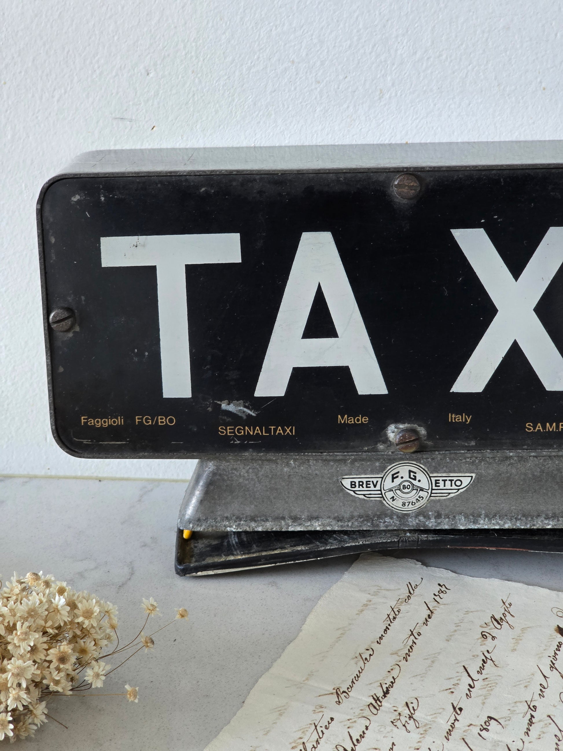Vanha Italialainen vintage taksikyltti 60-70-luku