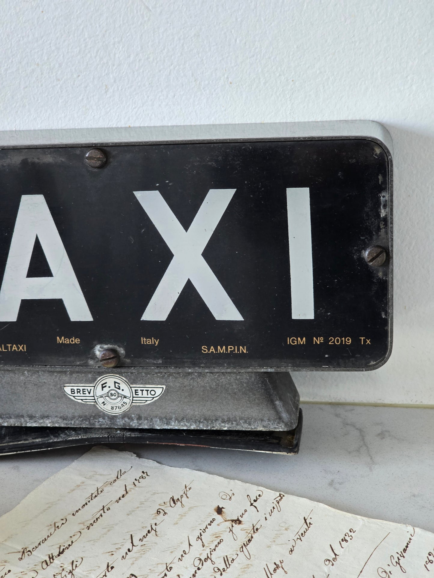 Vanha Italialainen vintage taksikyltti 60-70-luku