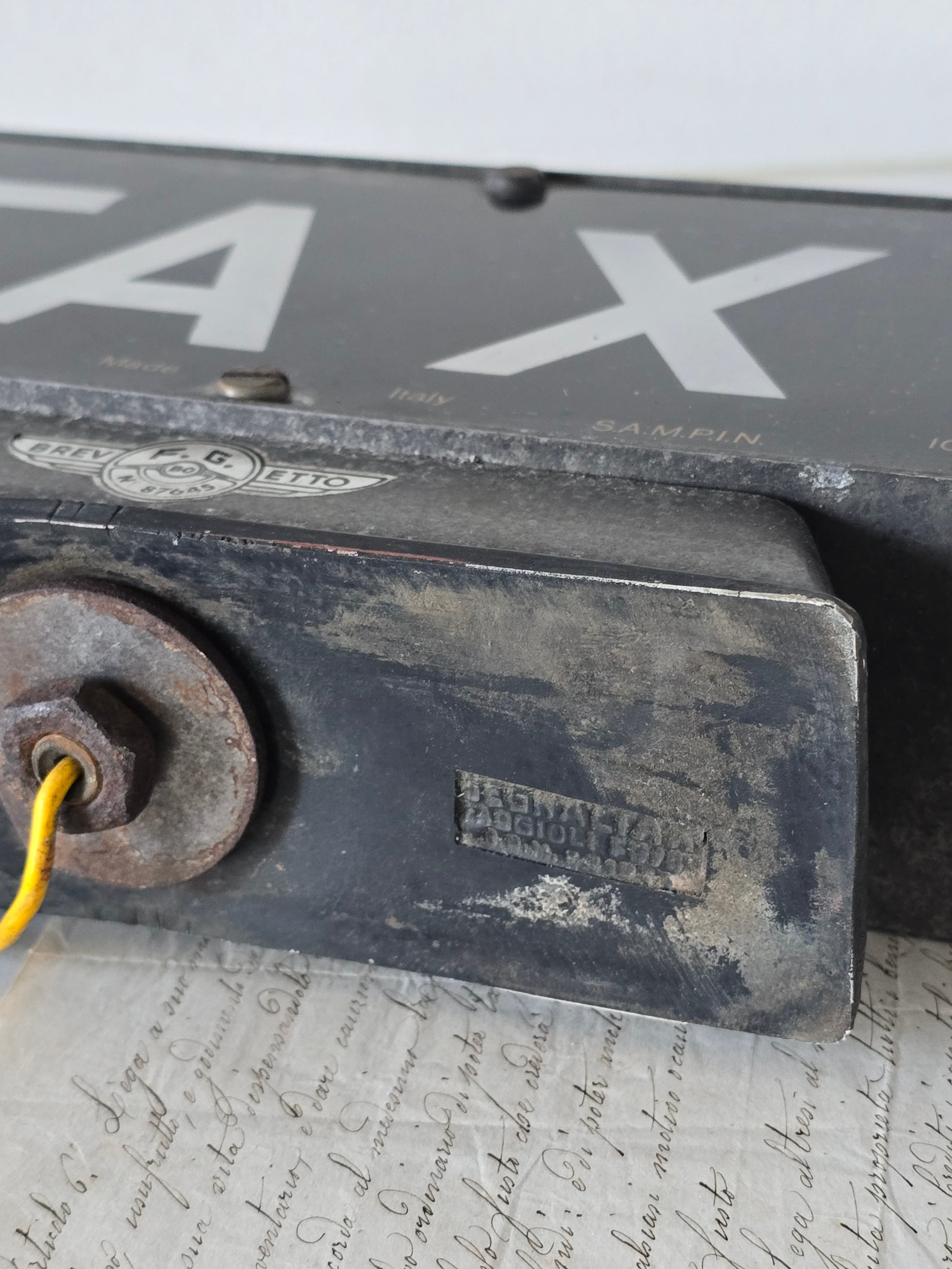 Vanha Italialainen vintage taksikyltti 60-70-luku