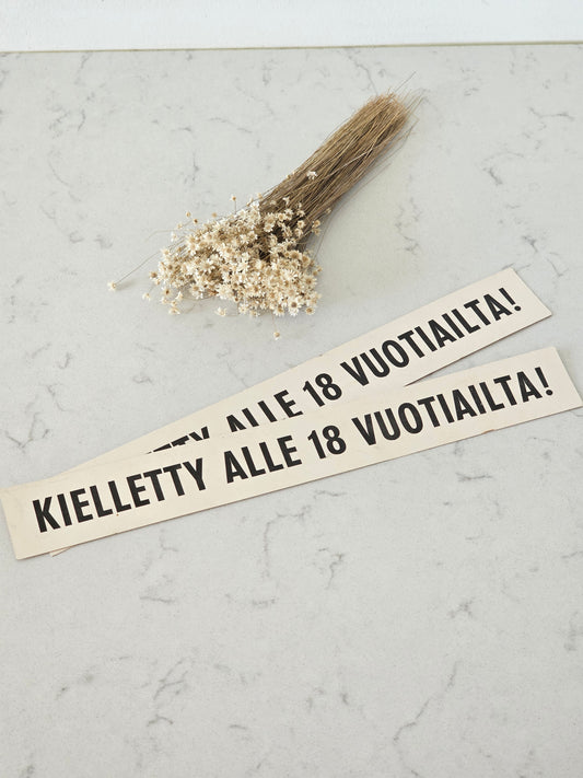 Vanhat elokuvateatterin kieltokyltit, toimitilan- ja kodin sisustus