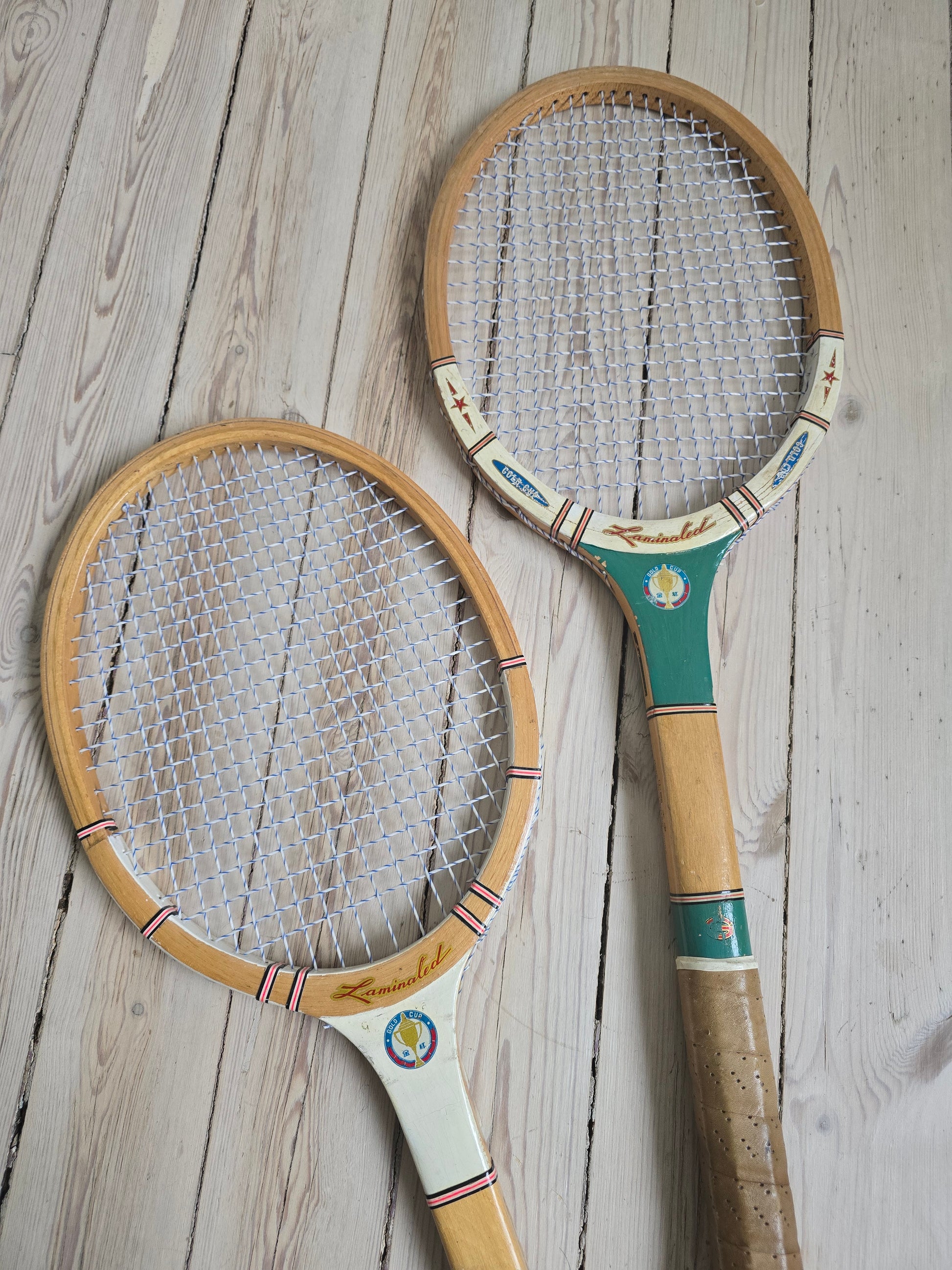 Gold cup vintage-tennismailat 1970-luvulta.