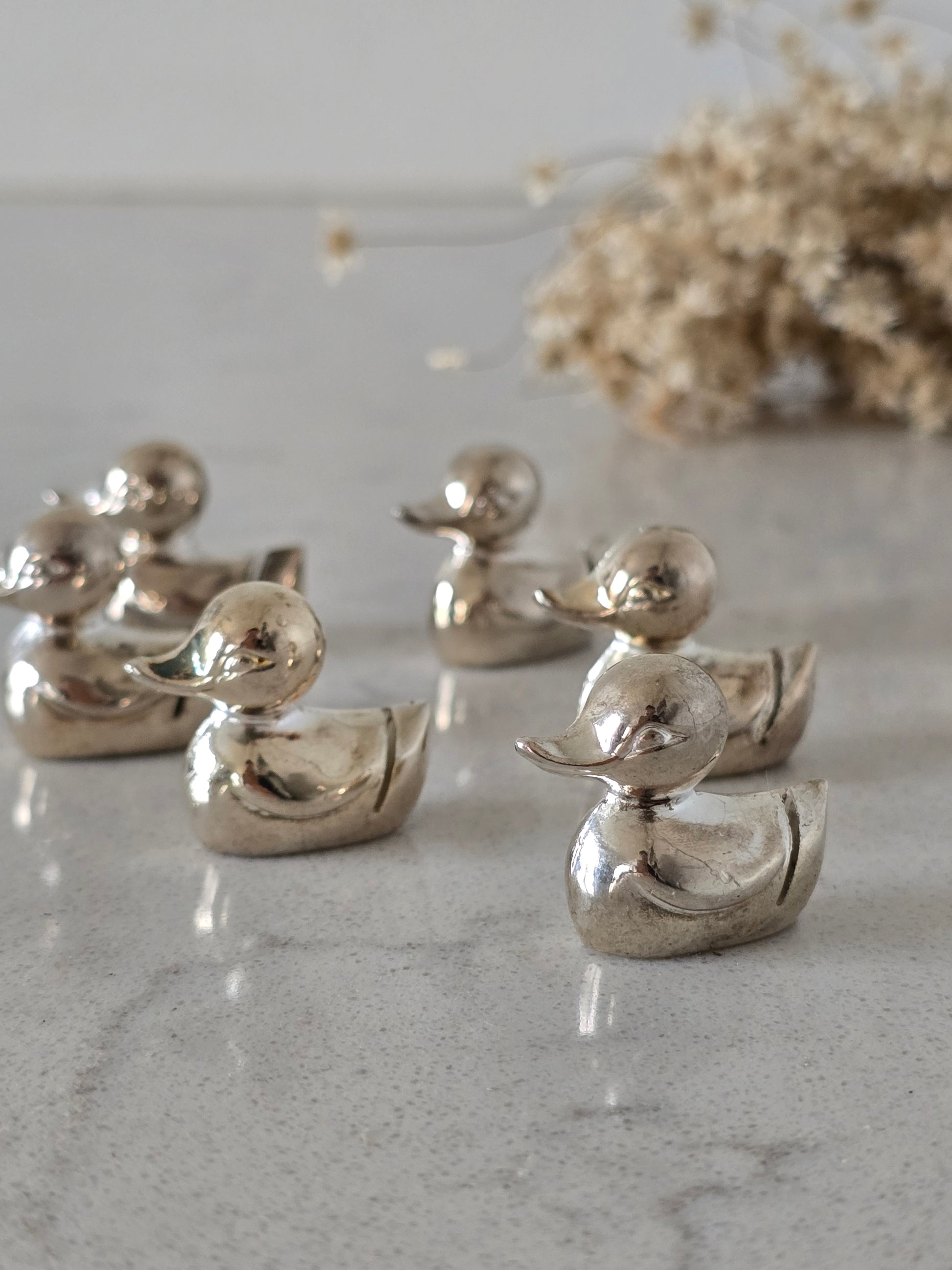 Vintage ankka-hintalappu/korttipidikkeet ruoka tai tarjoilupöytään