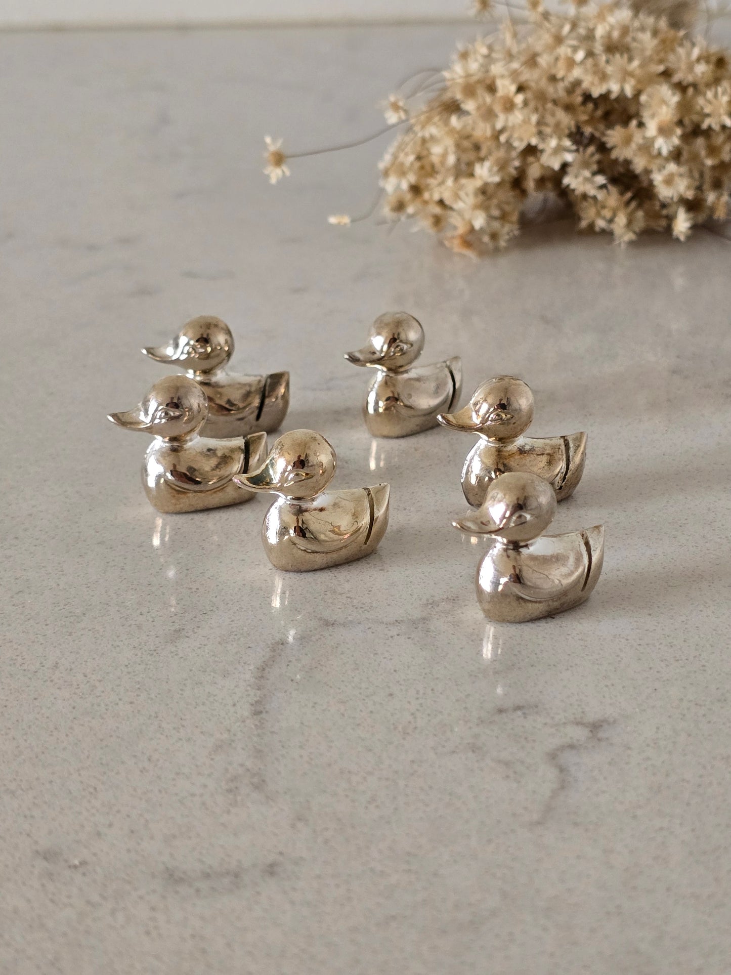 Vintage ankka-hintalappu/korttipidikkeet ruoka tai tarjoilupöytään 