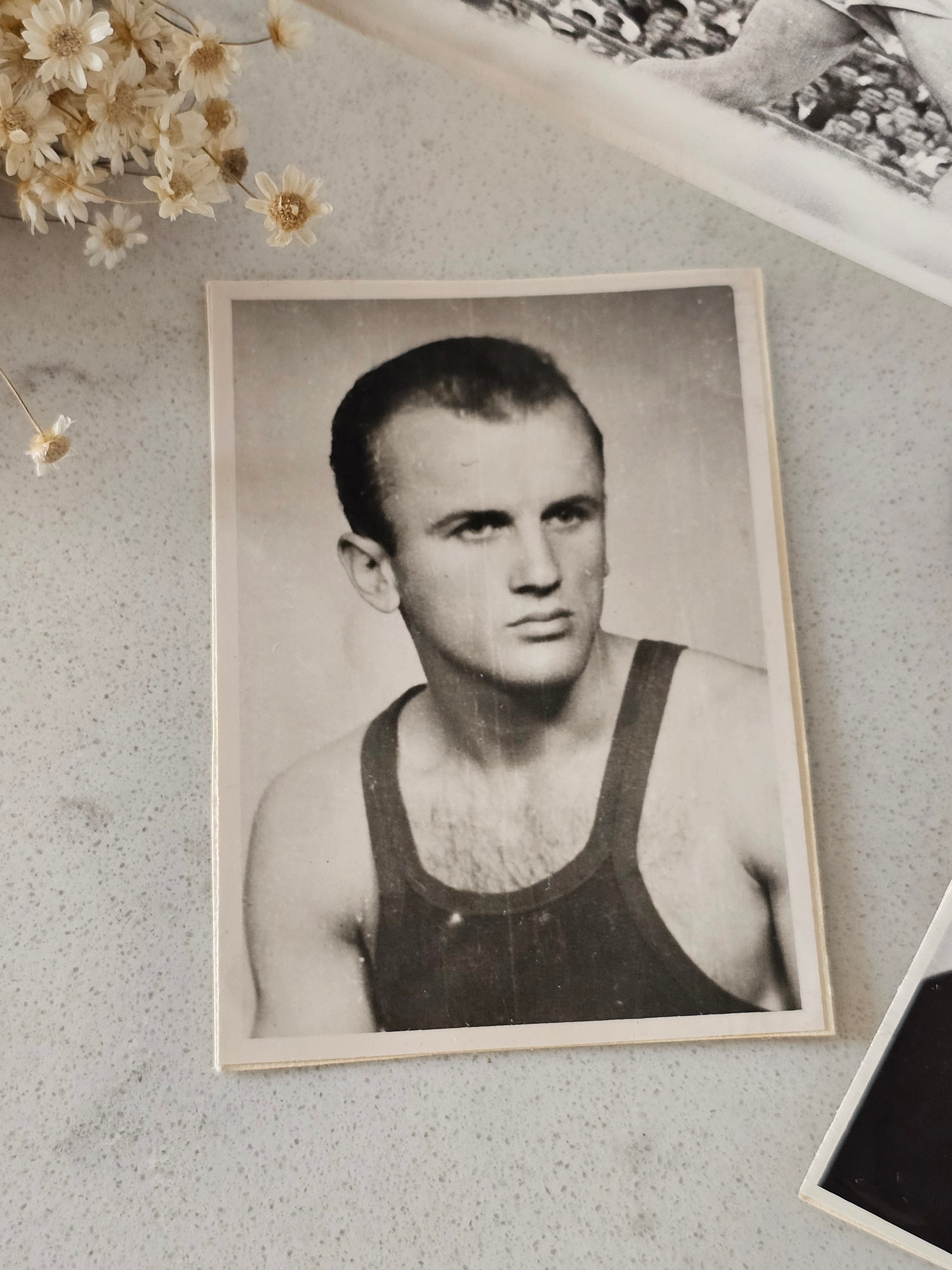 Vanhat nyrkkeilyvalokuvat 1950-luku Malezanov, liiketilan tai kodin urheiluaiheinen vintagesisustus
