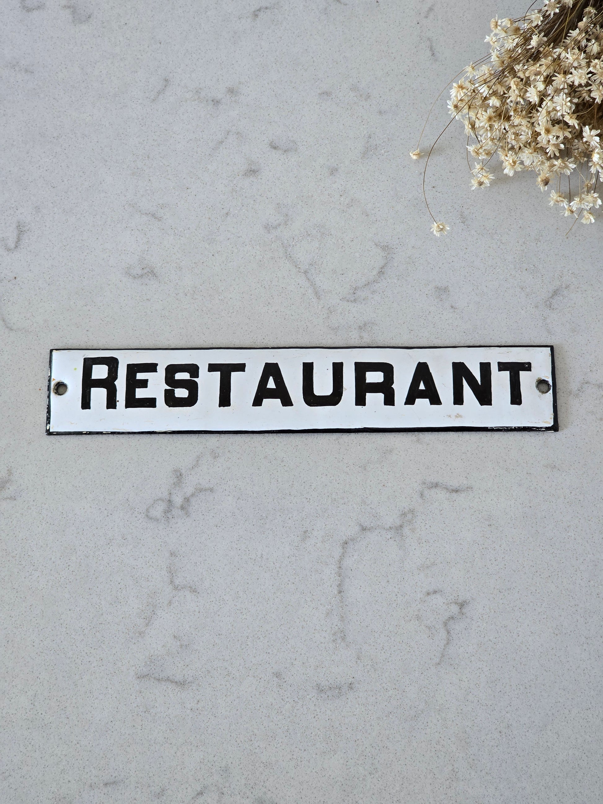 Vanhat vintage emalikyltit Restaurant ja Service 